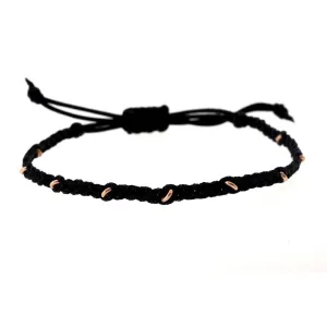 Black Macrame and Rose Gold Bracelet