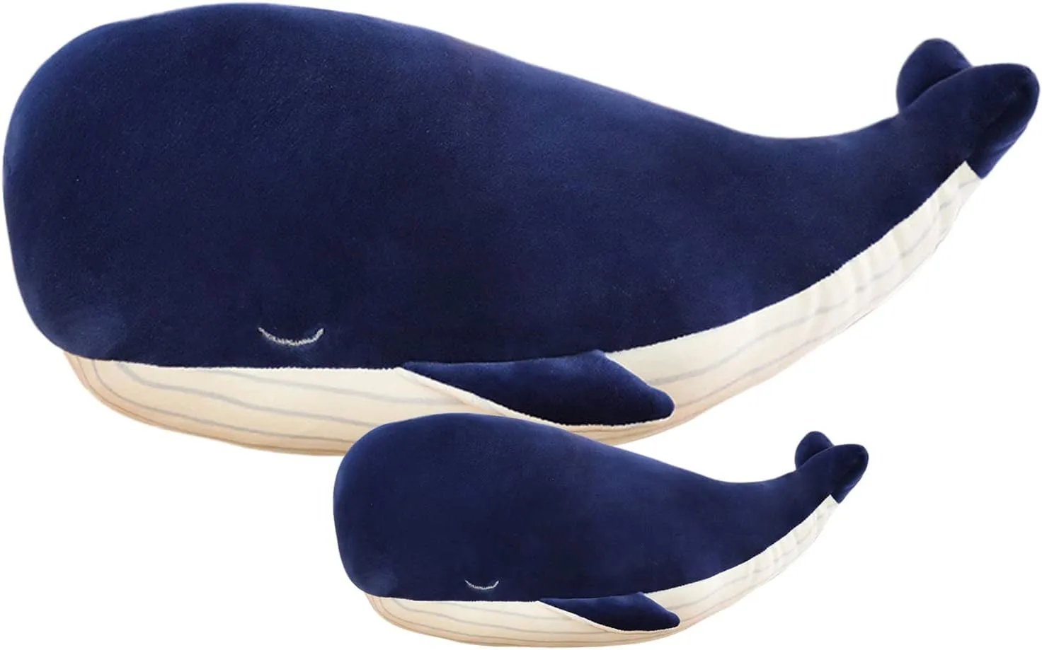 Blue Whale Plush Toy Soft Whale Dolphin Hugging Pillow Cute Plush Doll Toy Back Cushion Children Birthday Gift (45cm 25cm=17.71inch 9.84inch)