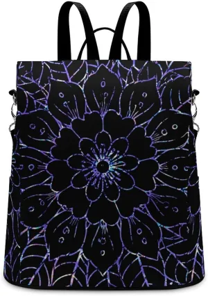 Boho Mandala Backpack Purse for Women Anti Theft Fashion Back Pack Handbag Ladies Shoulder Bag