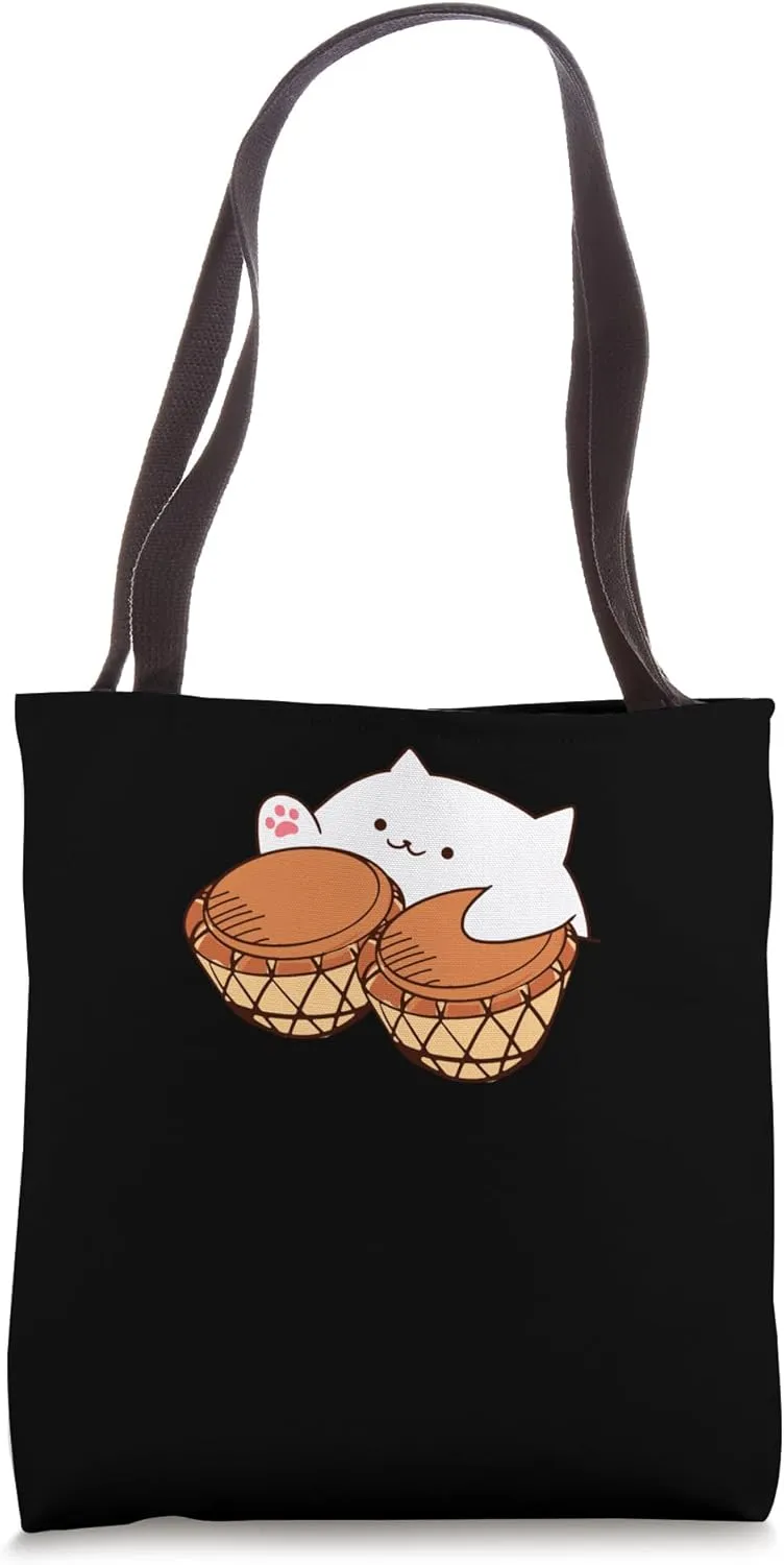 Bongo Cat merch Cute Kawaii cat meme Tote Bag