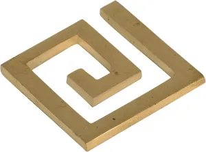 Brass Helix Vastu Remedies for South West Vastu Dosh/Decorative Showpiece Defects in Square Shape (5 x 5 x 0.5 CM) Golden.