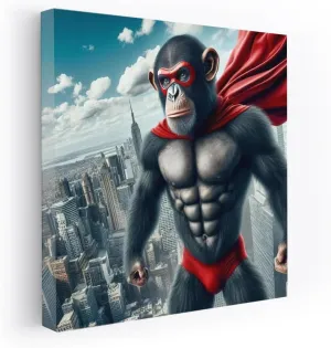 Brave Monkey Superhero in Flight: Wall Decoration for the Brave and Creative - Wall Art, Canvas Print, Poster, Painting for Home Decor [Poster 30x20]
