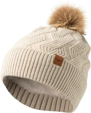 Britt's Knits Womens Stylish Warm Knit Mainstay Plush-Lined Pom Pom Cold Weather Hat