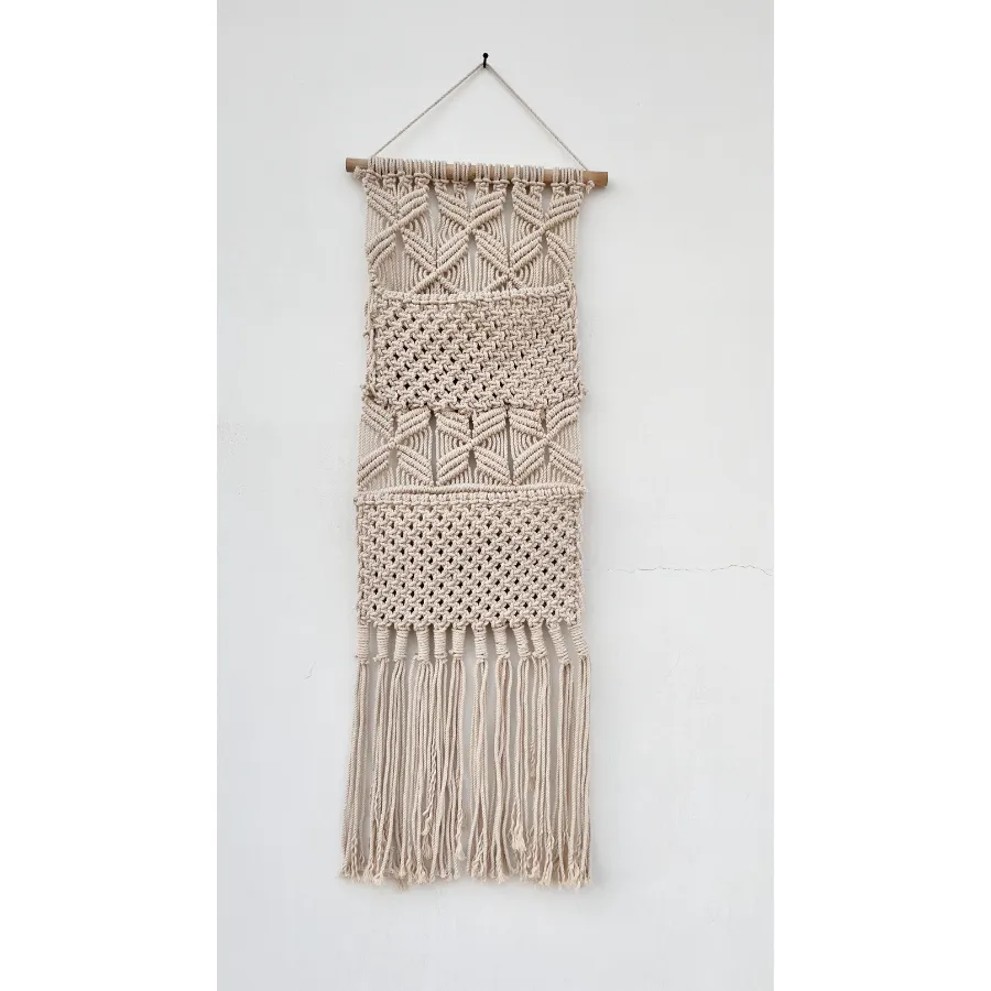 Brong Macramé Wall Hanging Book Holder with Dual Pockets