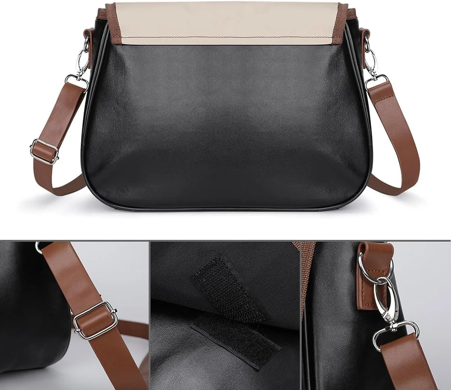 Brown Ginkgo Leaves Crossbody Bags for Women Travel Shoulder Bag Small Leather Cross Body Handbags