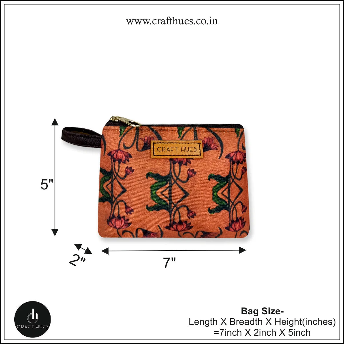 Brown Lotus Art Nouveau Multi-purpose Pouch