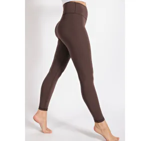 Brown Nylon High Waist Legging