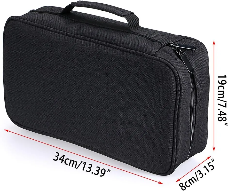 BTSKY Art Marker Carrying Case Lipstick Organizer-60 Slots Canvas Zippered Markers Storage for Touch Spectrum Noir Paint Sharpie Markers, Empty Wallet Only (Black)
