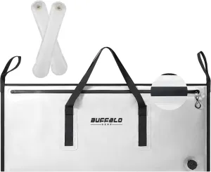 Buffalo Gear Insulated Fish Cooler - Leakproof Kill Bag with 2 Reusable Cooler Ice Packs - Portable Waterproof Zipper