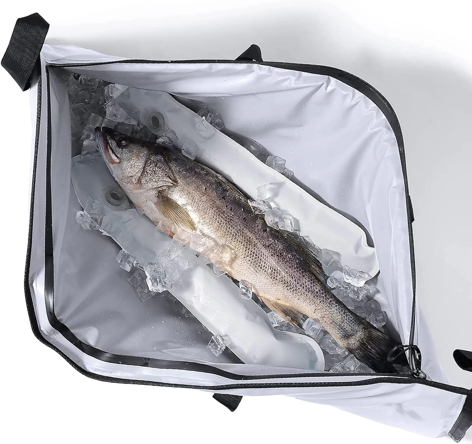 Buffalo Gear Insulated Fish Cooler - Leakproof Kill Bag with 2 Reusable Cooler Ice Packs - Portable Waterproof Zipper