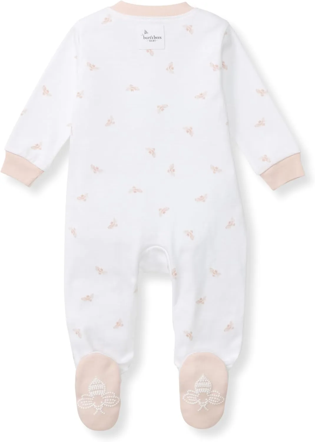 Burt's Bees Baby Baby Girls' 100% Organic Cotton Zip Front One-Piece Sleep & Play Loose Fit Pajamas