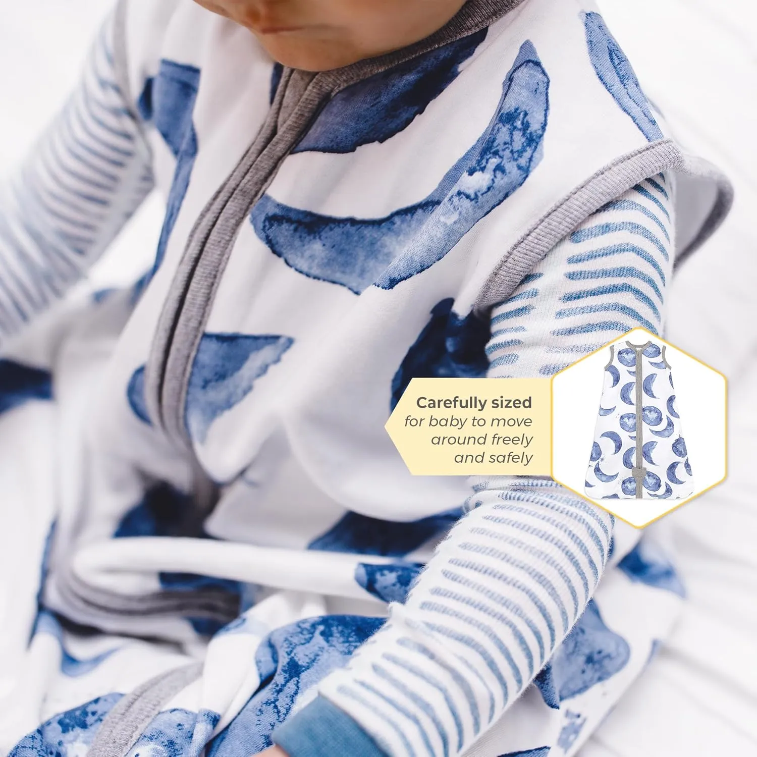 Burt's Bees Baby Beekeeper Wearable Blanket, Organic Cotton Swaddle 0.5 or 1.5 TOG, Newborn Essentials Shower Gift