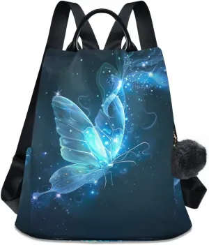 Butterfly Women Backpack Purse Anti Theft Travel Hiking Rucksack Pack