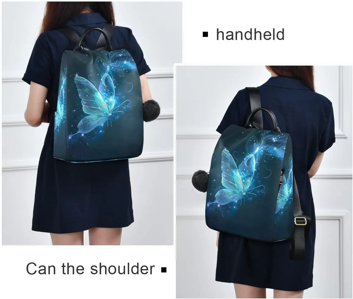 Butterfly Women Backpack Purse Anti Theft Travel Hiking Rucksack Pack