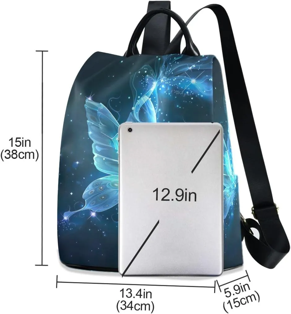 Butterfly Women Backpack Purse Anti Theft Travel Hiking Rucksack Pack