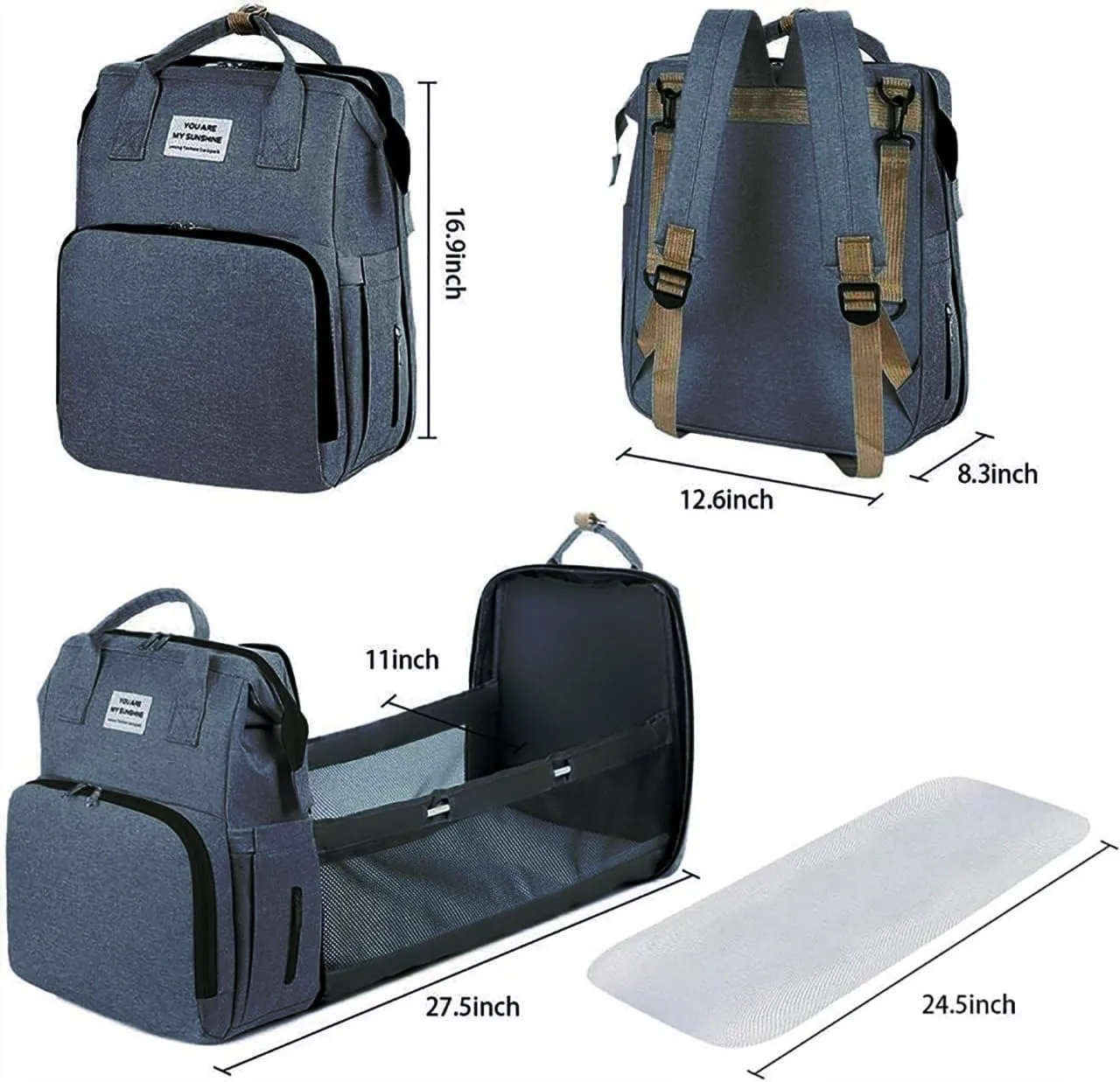 byby Diaper Bag Backpack with Changing Station - Baby Bag with Station - Diaper Backpack