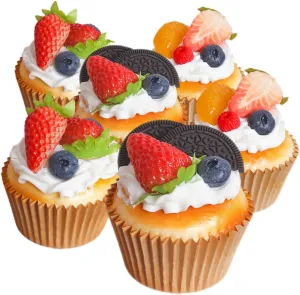 Cabilock Realistic Fake Cake Models 6pcs Cake Decorations Kit Artificial Desserts Simulation Diy Decorations