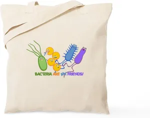 CafePress Bacteria Are My Friends Tote Bag Reusable Natural Beige Canvas Shopping Bag
