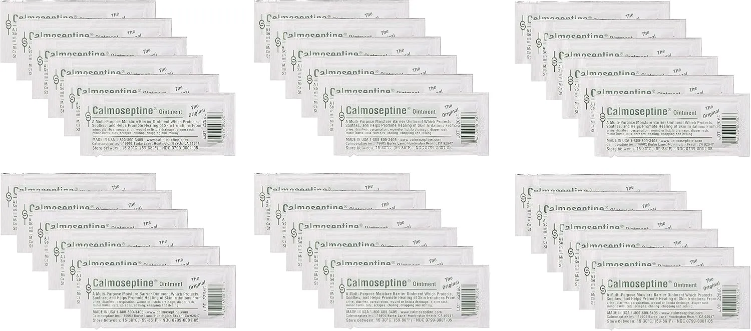 Calmoseptine Ointment Foil Packets 1/8 Oz 3.5G for Rashes and Irritated Skin (Pack of 36)