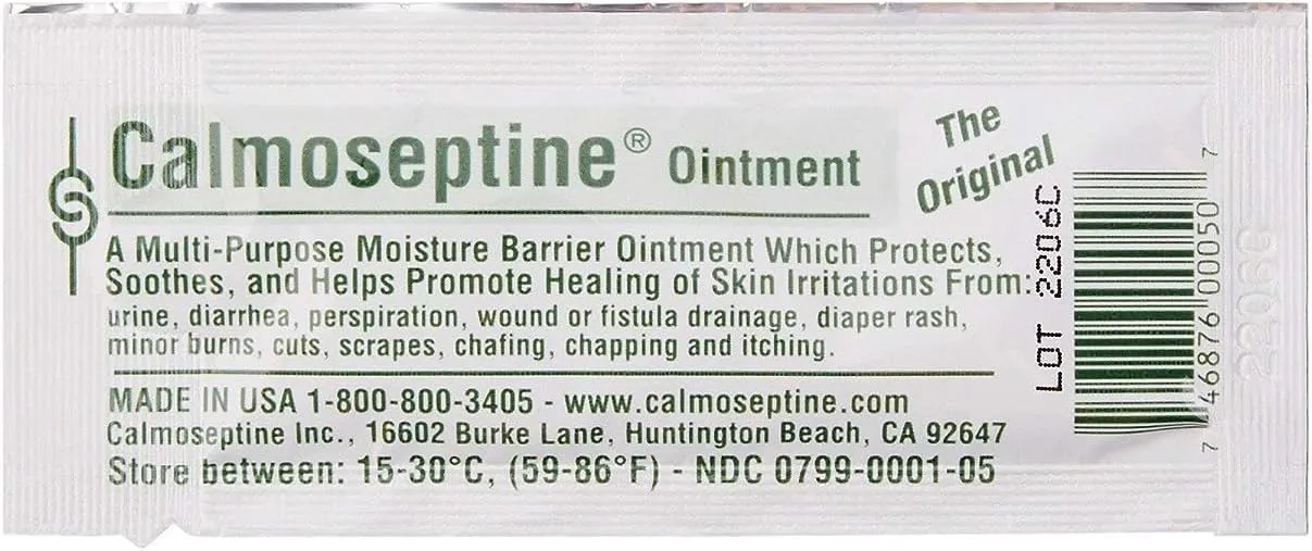 Calmoseptine Ointment Foil Packets 1/8 Oz 3.5G for Rashes and Irritated Skin (Pack of 36)
