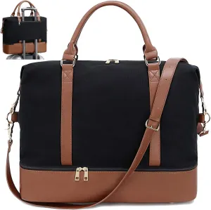 CAMTOP Women Travel Tote Overnight Weekender Carry On Bag With Luggage Sleeve and Shoes Compartmet