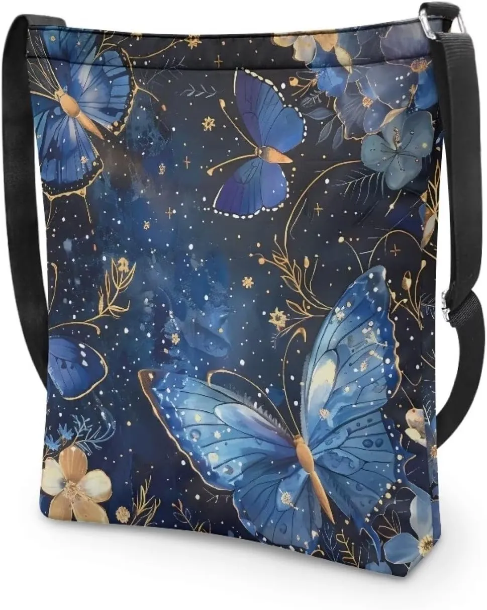 Canvas Crossbody Tote Bag for Women Shoulder Handbag Large Capacity Work Travel Purse with Zipper Pocket