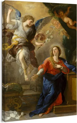 Canvas Print Wall Art - The Annunciation by Luca Giordano - 12x18 inches