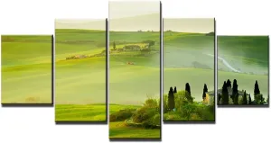 Canvas Prints Wall Art Prairie Scenery Multi-Panel Print Framed Picture Painting for Room Home Decorations 5 Piece Modern Stretched Landscape Artwork