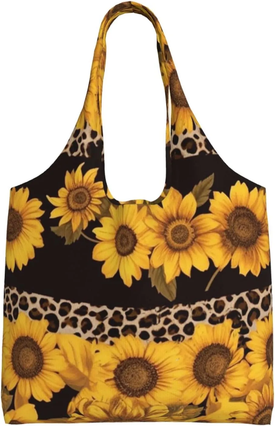 Canvas Tote Bag for Women Purse Leopard and sunflower Handbags Totes Crossbody Shoulder Shopping Bag