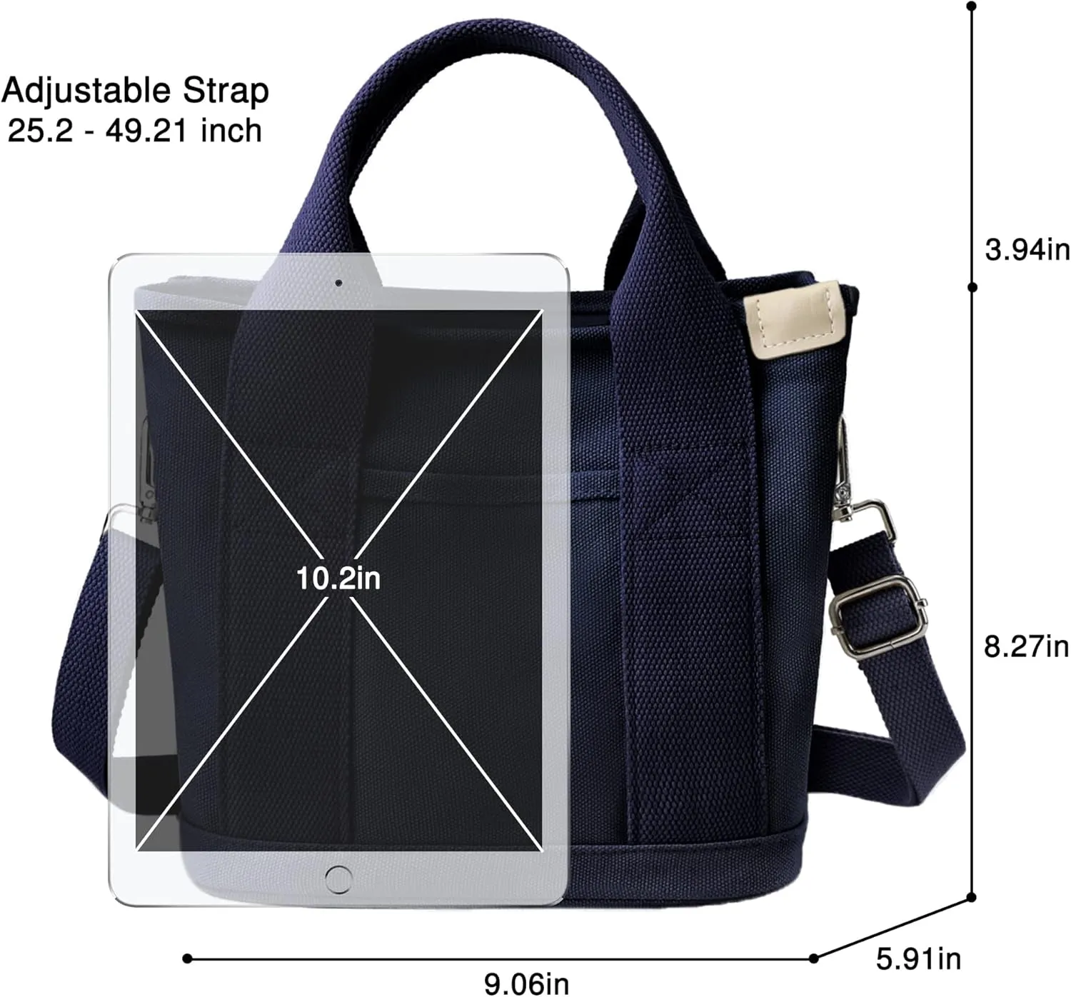 Canvas Tote Bag for Women Stylish Crossboy Handbag Casual Hobo Bag Top Handle Satchel with Multiple Pockets