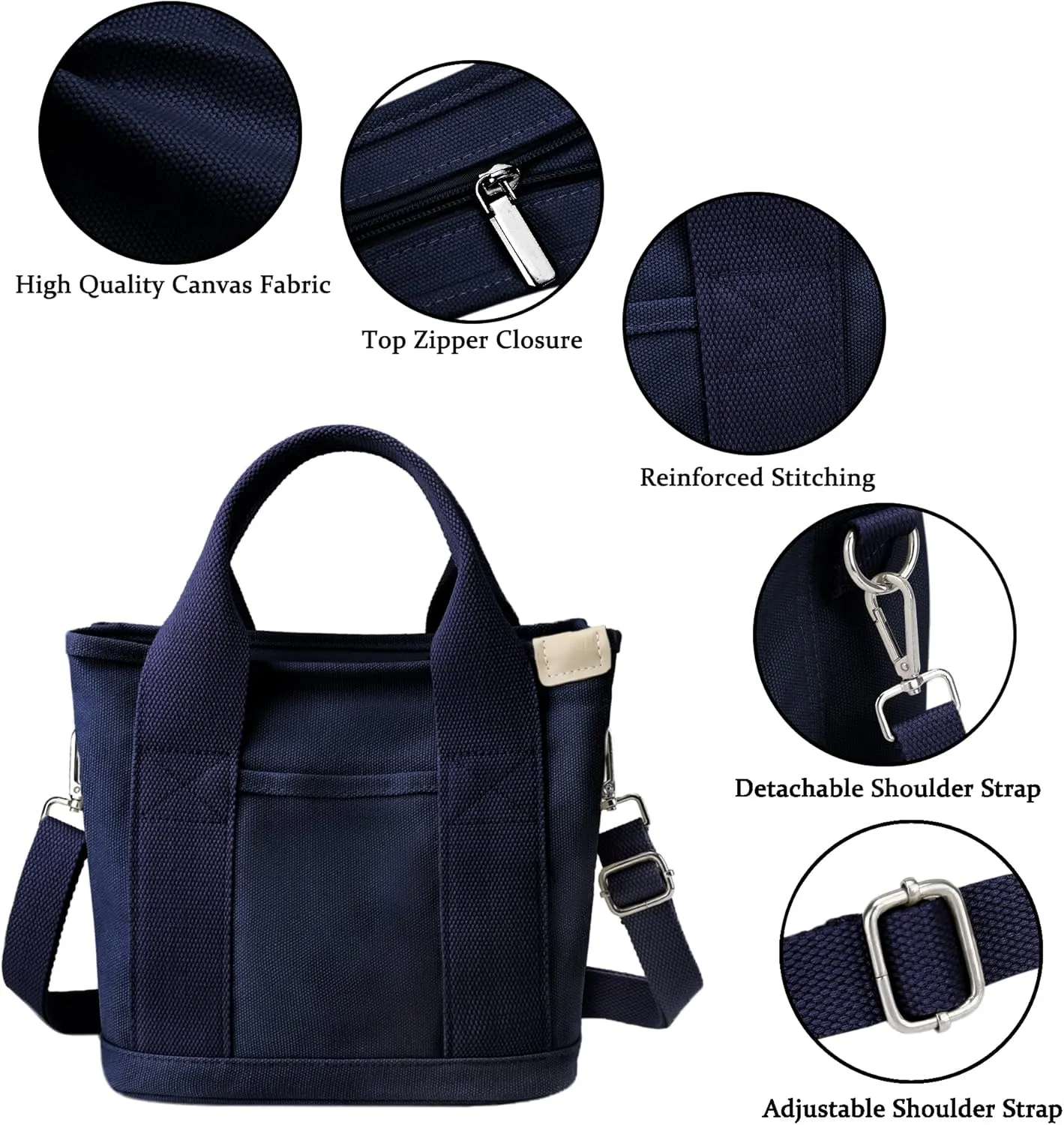 Canvas Tote Bag for Women Stylish Crossboy Handbag Casual Hobo Bag Top Handle Satchel with Multiple Pockets