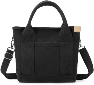 Canvas Tote Bag with Zipper for Women Crossbody Bag Trendy Shoulder Handbag Satchel Hobo Bag Messenger Bag with Compartments