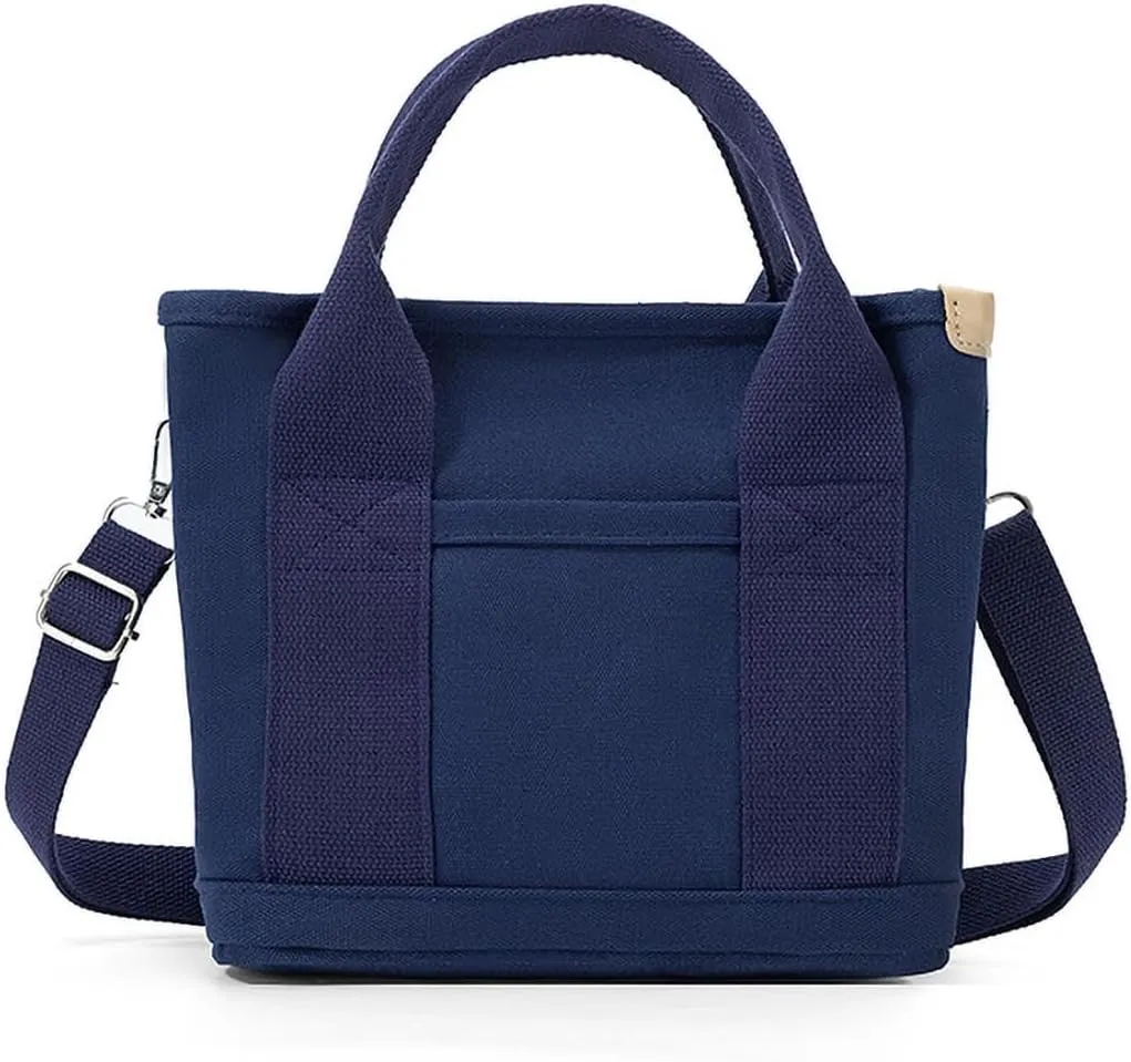 Canvas Tote Bag with Zipper for Women Crossbody Bag Trendy Shoulder Handbag Satchel Hobo Bag Messenger Bag with Compartments