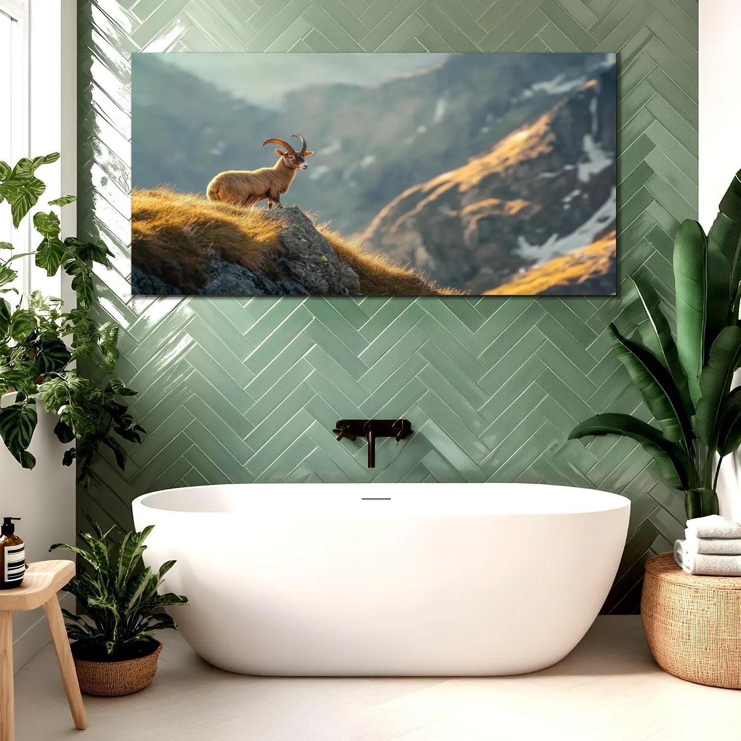 Canvas Wall Art Prints Alpine enjoys morning sun alps Large Framed Wall Art Painting Artwork Poster Hanging Home Decor for Living Room Office Bathroom 30"x60"