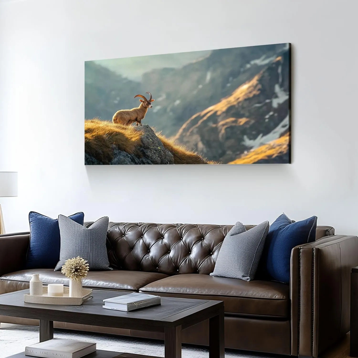 Canvas Wall Art Prints Alpine enjoys morning sun alps Large Framed Wall Art Painting Artwork Poster Hanging Home Decor for Living Room Office Bathroom 30"x60"