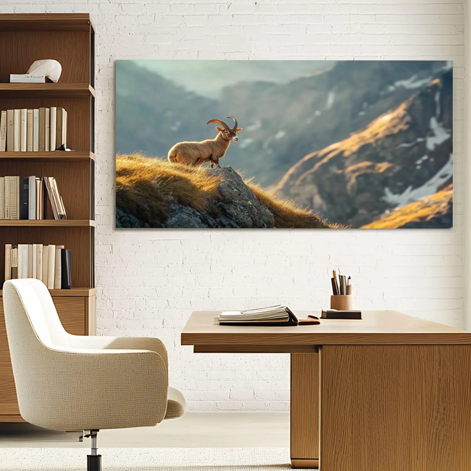 Canvas Wall Art Prints Alpine enjoys morning sun alps Large Framed Wall Art Painting Artwork Poster Hanging Home Decor for Living Room Office Bathroom 30"x60"