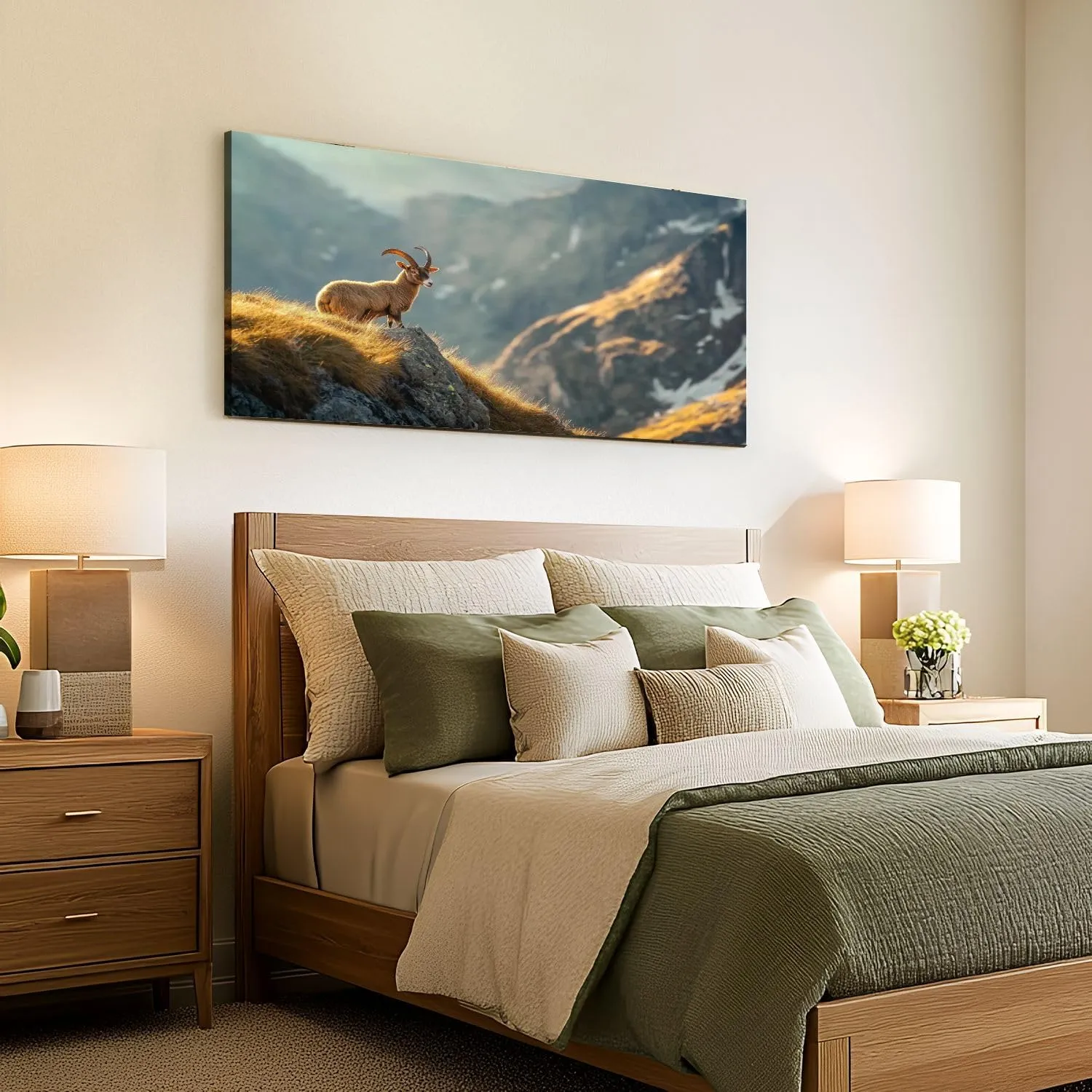 Canvas Wall Art Prints Alpine enjoys morning sun alps Large Framed Wall Art Painting Artwork Poster Hanging Home Decor for Living Room Office Bathroom 30"x60"