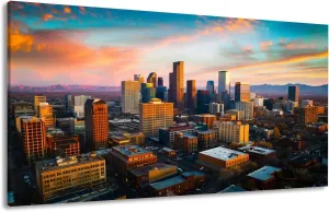 Canvas Wall Art Prints Alpine Glow Denver Morning Sunrise Large Framed Wall Art Painting Artwork Poster Hanging Home Decor for Living Room Office Bathroom 30"x60"