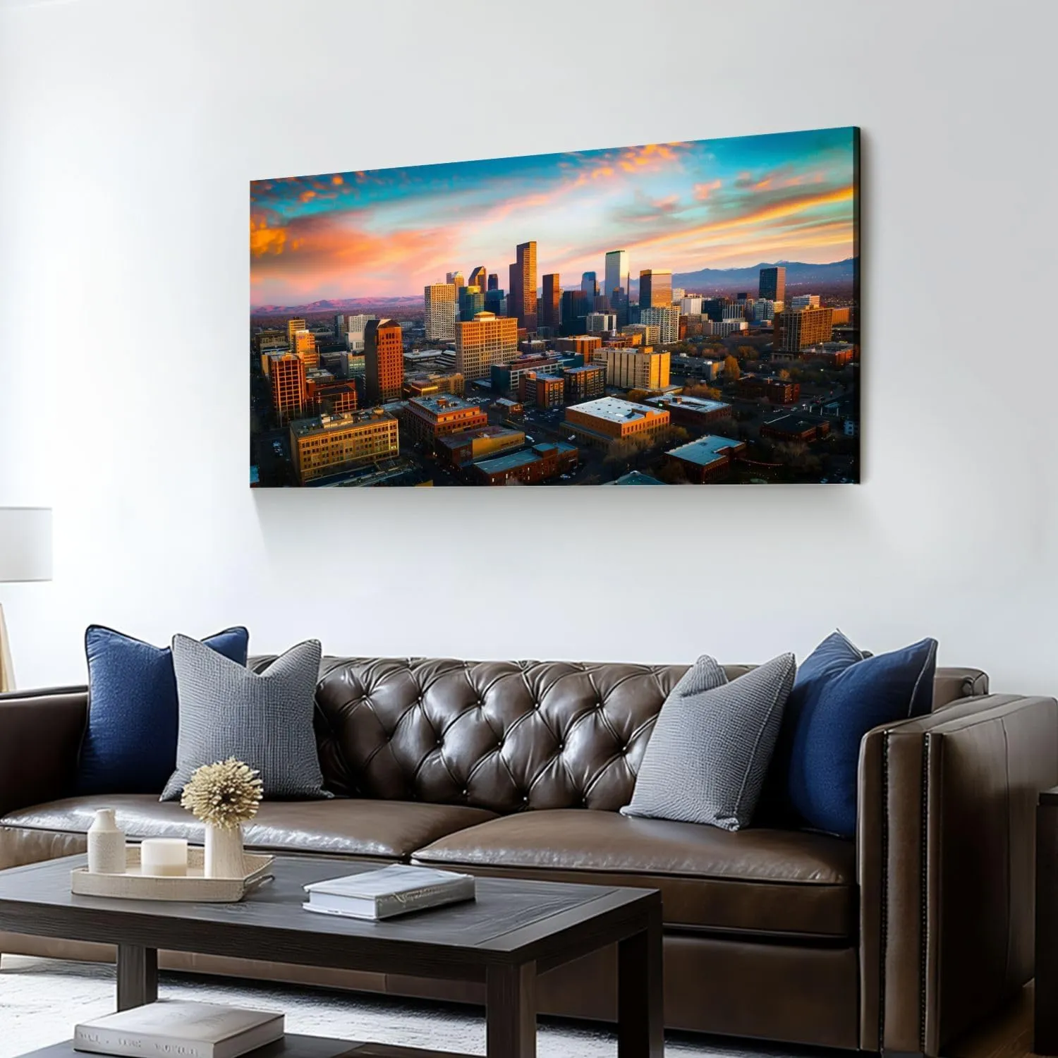 Canvas Wall Art Prints Alpine Glow Denver Morning Sunrise Large Framed Wall Art Painting Artwork Poster Hanging Home Decor for Living Room Office Bathroom 30"x60"