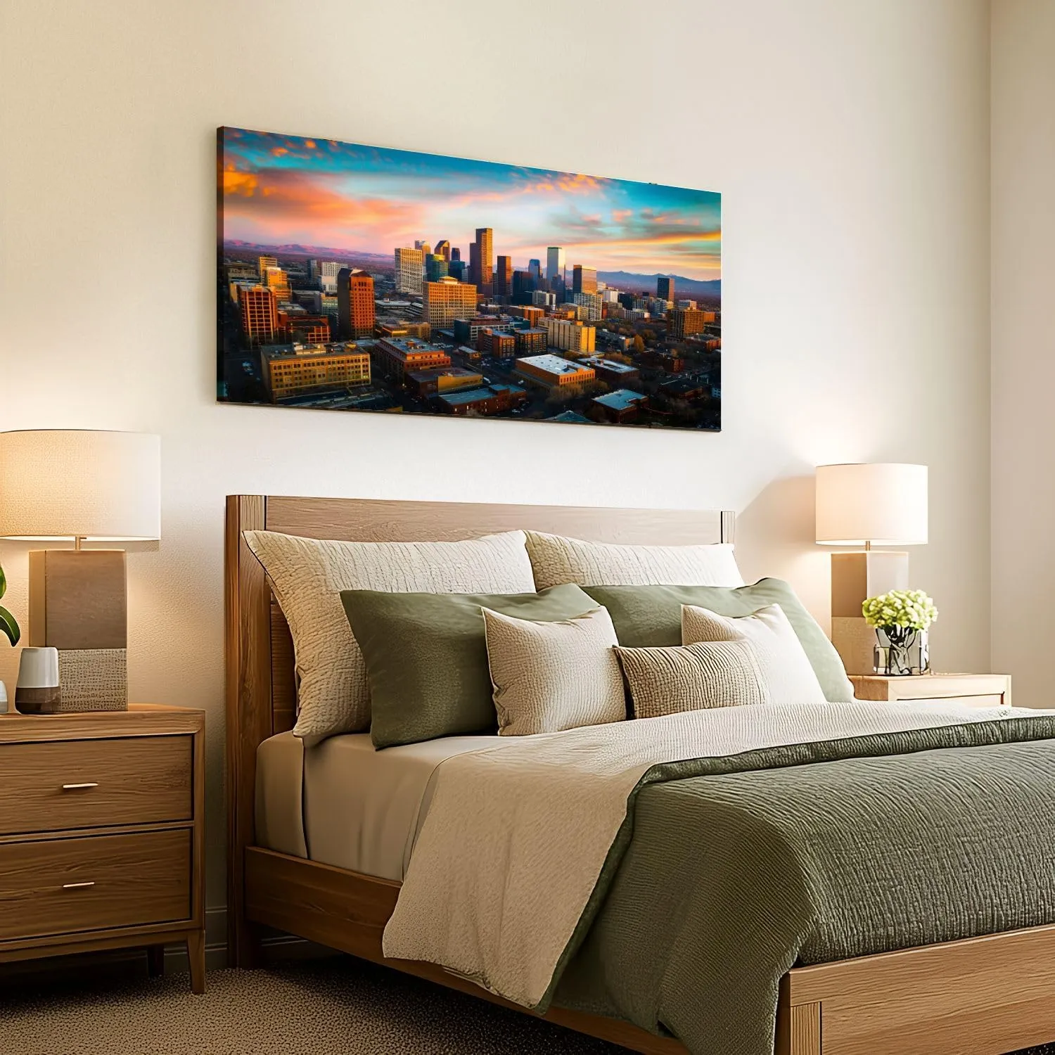 Canvas Wall Art Prints Alpine Glow Denver Morning Sunrise Large Framed Wall Art Painting Artwork Poster Hanging Home Decor for Living Room Office Bathroom 30"x60"