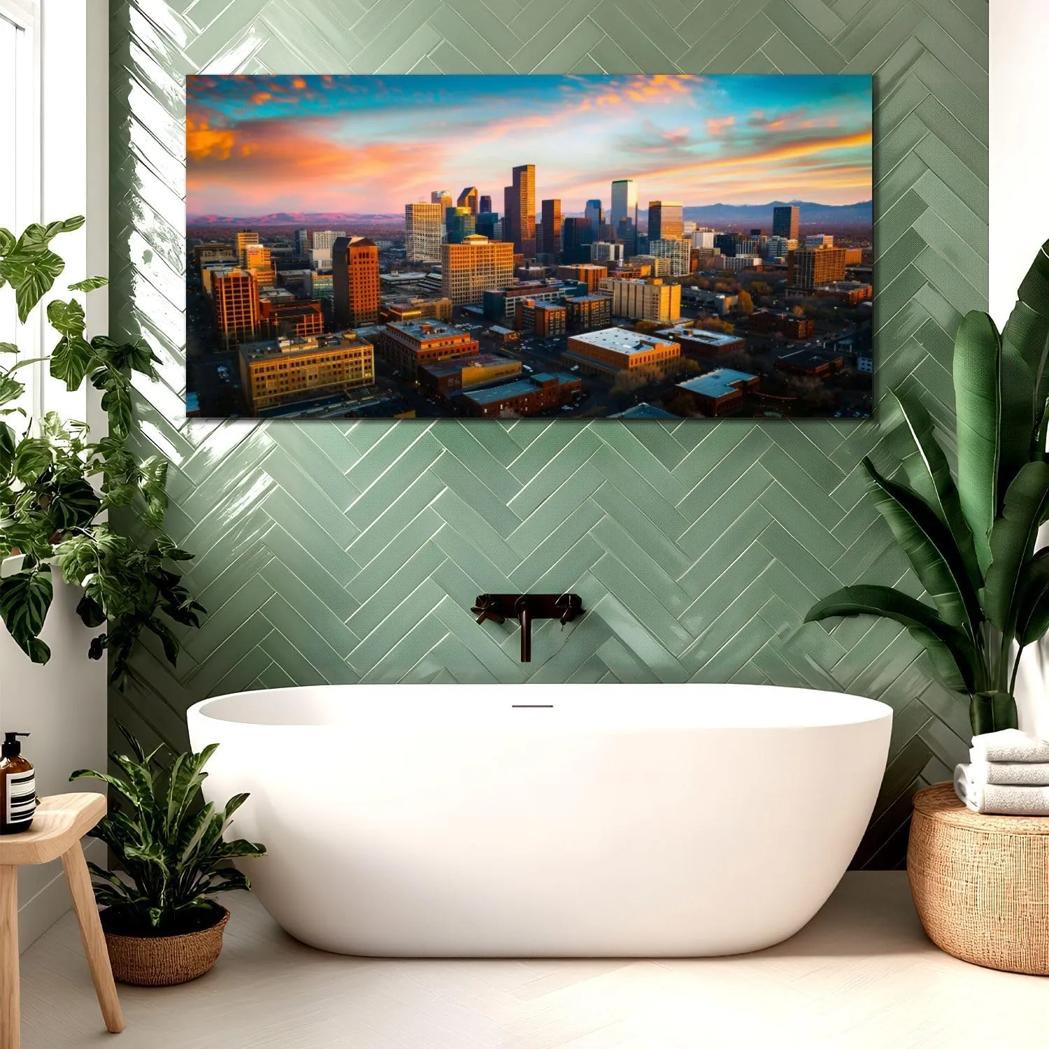 Canvas Wall Art Prints Alpine Glow Denver Morning Sunrise Large Framed Wall Art Painting Artwork Poster Hanging Home Decor for Living Room Office Bathroom 30"x60"