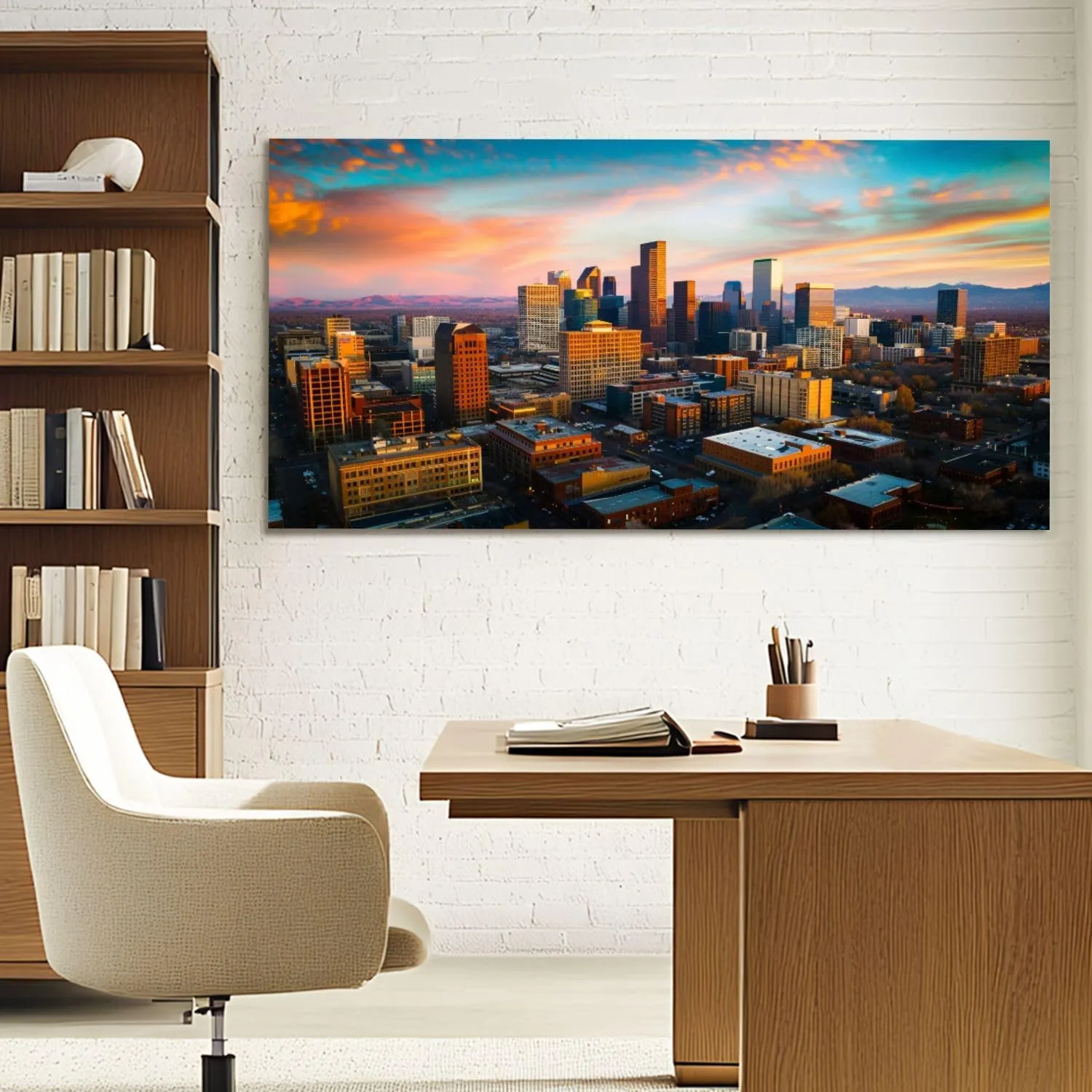 Canvas Wall Art Prints Alpine Glow Denver Morning Sunrise Large Framed Wall Art Painting Artwork Poster Hanging Home Decor for Living Room Office Bathroom 30"x60"