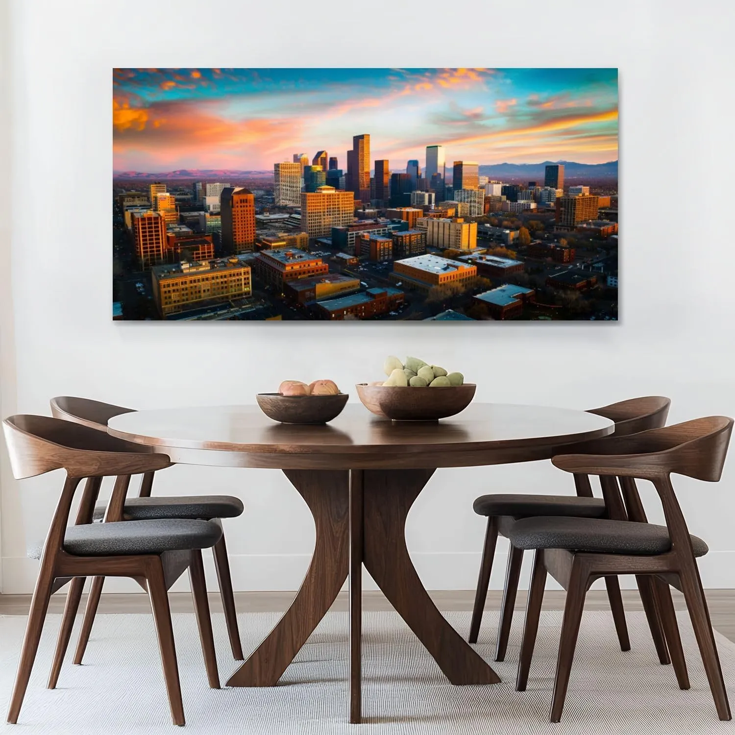 Canvas Wall Art Prints Alpine Glow Denver Morning Sunrise Large Framed Wall Art Painting Artwork Poster Hanging Home Decor for Living Room Office Bathroom 30"x60"