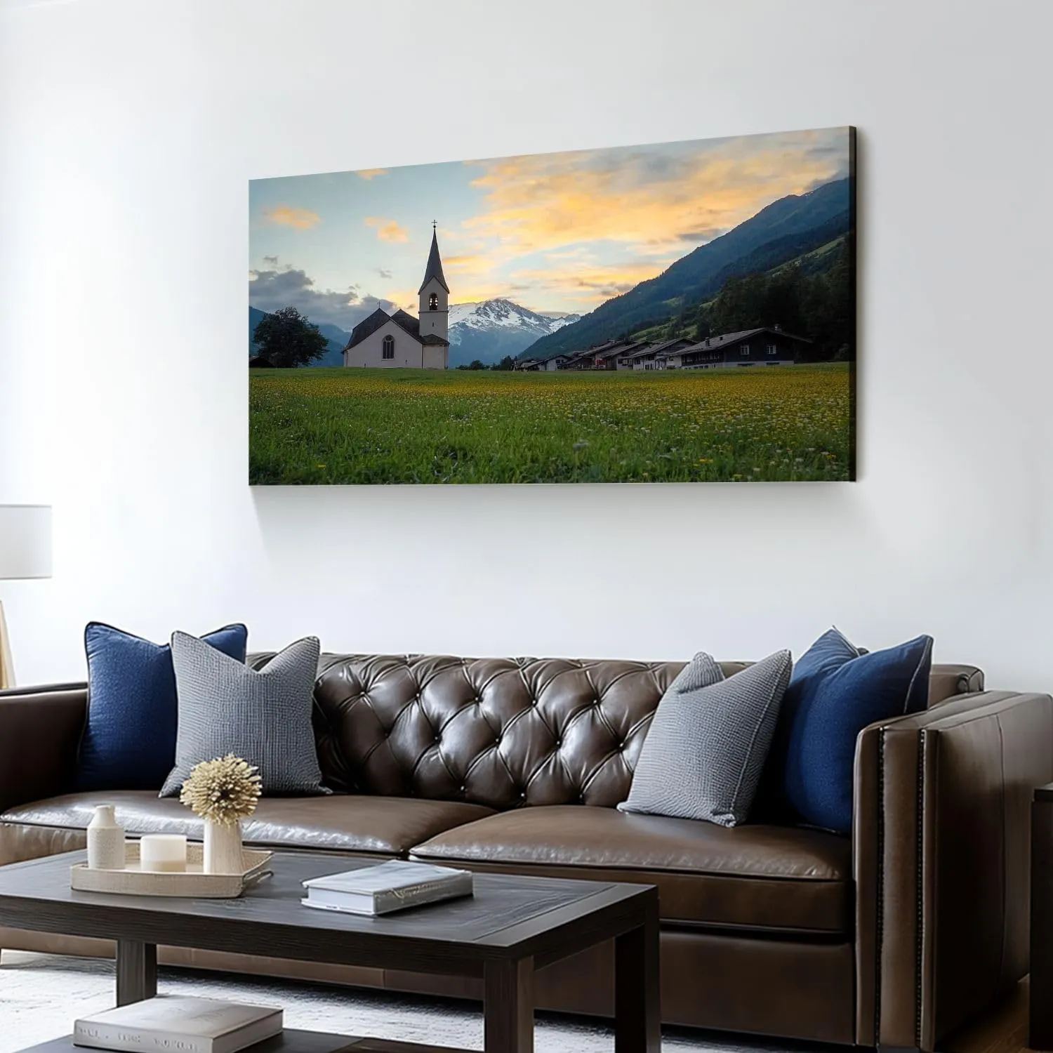 Canvas Wall Art Prints switzerland countryside scenery alpine rurals pictures Large Framed Wall Art Painting Artwork Poster Hanging Home Decor for Living Room Office Bathroom 30"x60"