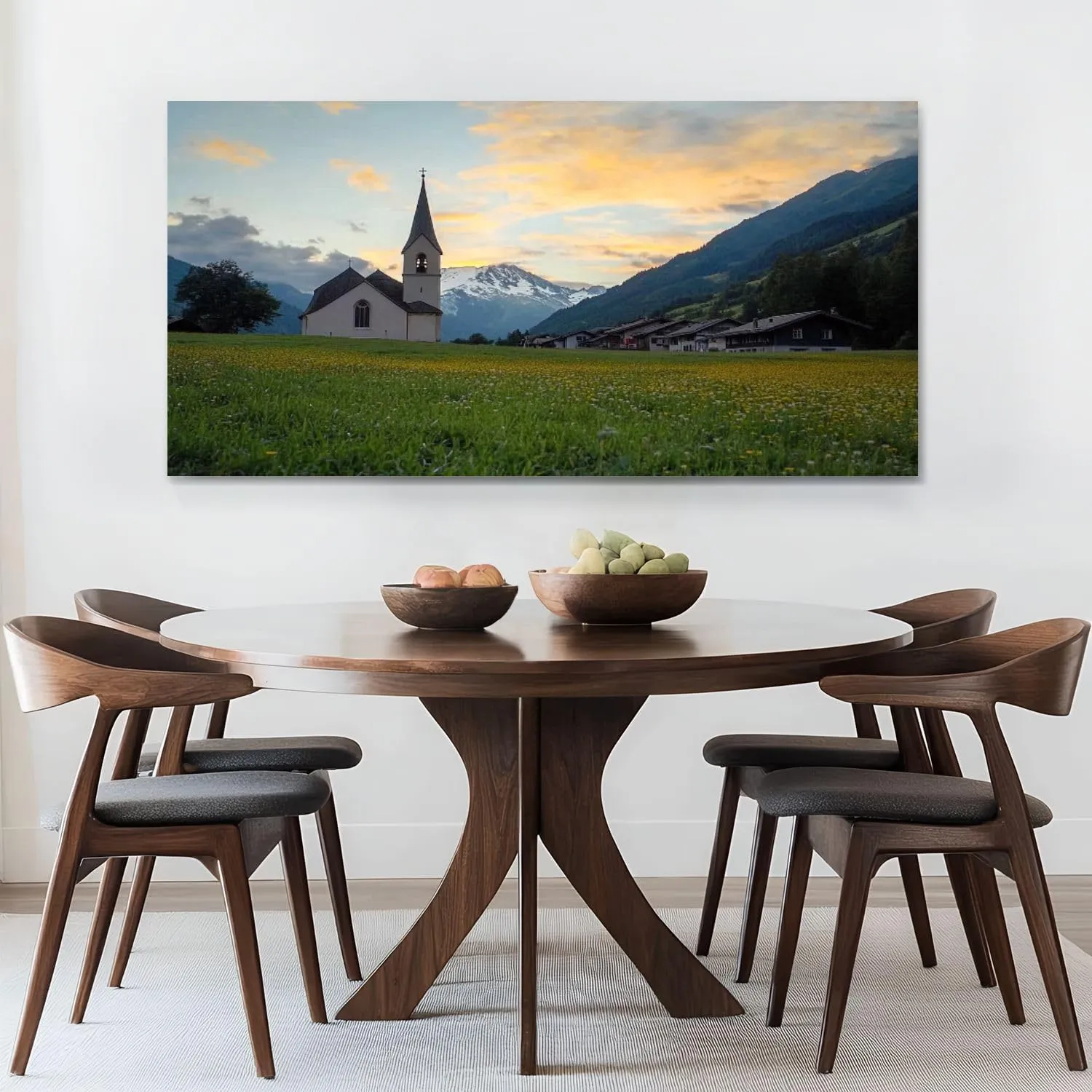Canvas Wall Art Prints switzerland countryside scenery alpine rurals pictures Large Framed Wall Art Painting Artwork Poster Hanging Home Decor for Living Room Office Bathroom 30"x60"