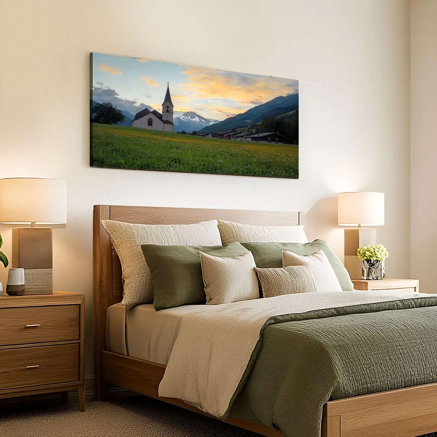 Canvas Wall Art Prints switzerland countryside scenery alpine rurals pictures Large Framed Wall Art Painting Artwork Poster Hanging Home Decor for Living Room Office Bathroom 30"x60"