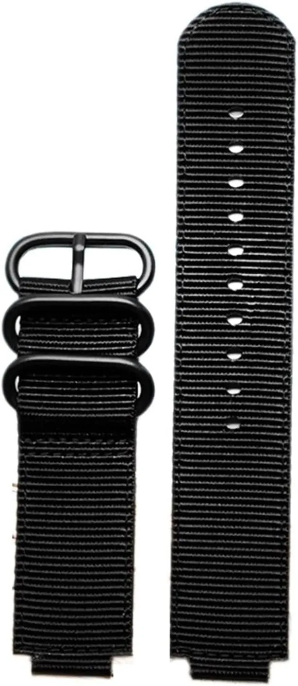 CAREG 24 * 16mm Nylon Watch Strap Compatible With Timex T2N721 T2N720 739 TW2T6300 Black Band Watchband With Screw Rod And Tools Waterproof Durable
