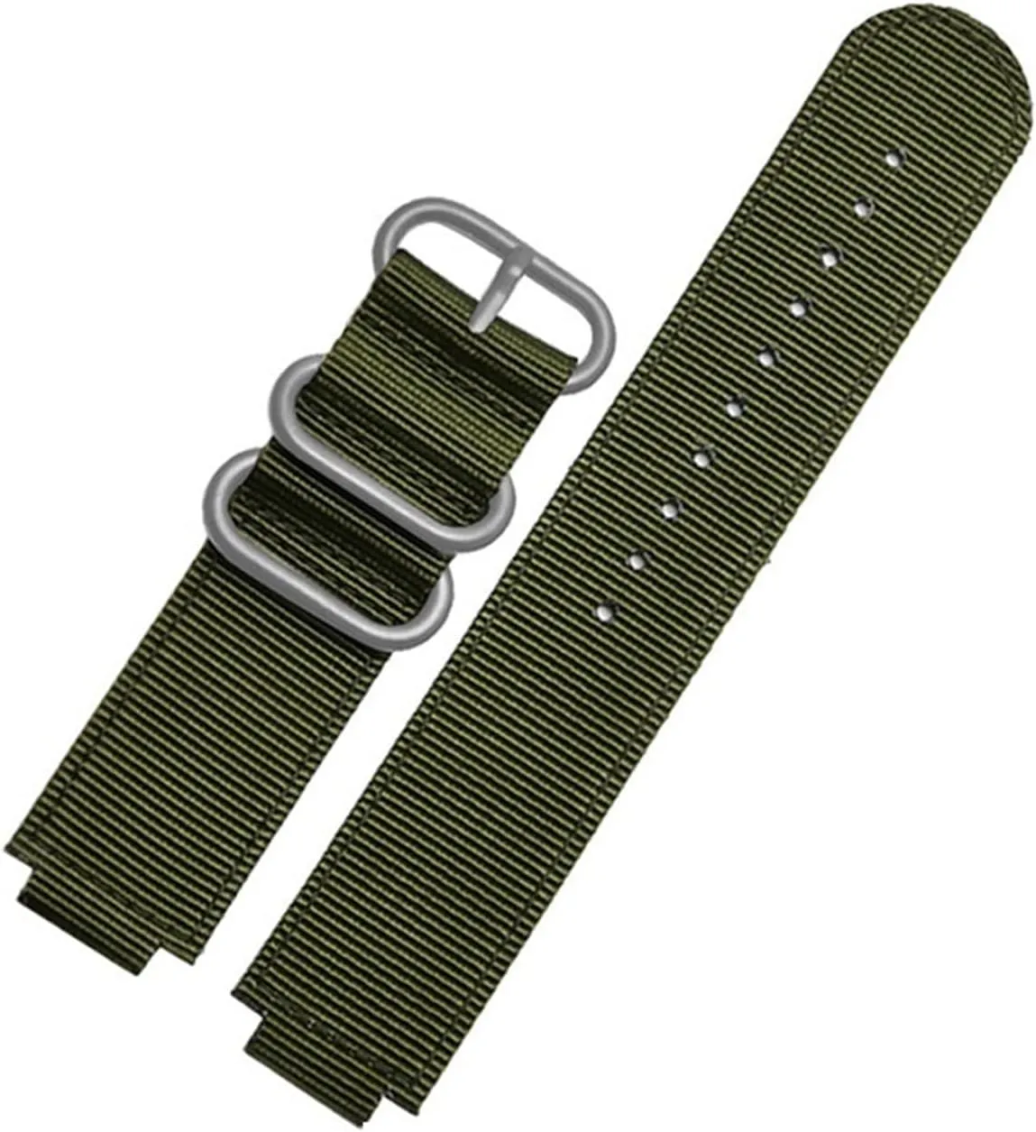 CAREG 24 * 16mm Nylon Watch Strap Compatible With Timex T2N721 T2N720 739 TW2T6300 Black Band Watchband With Screw Rod And Tools Waterproof Durable