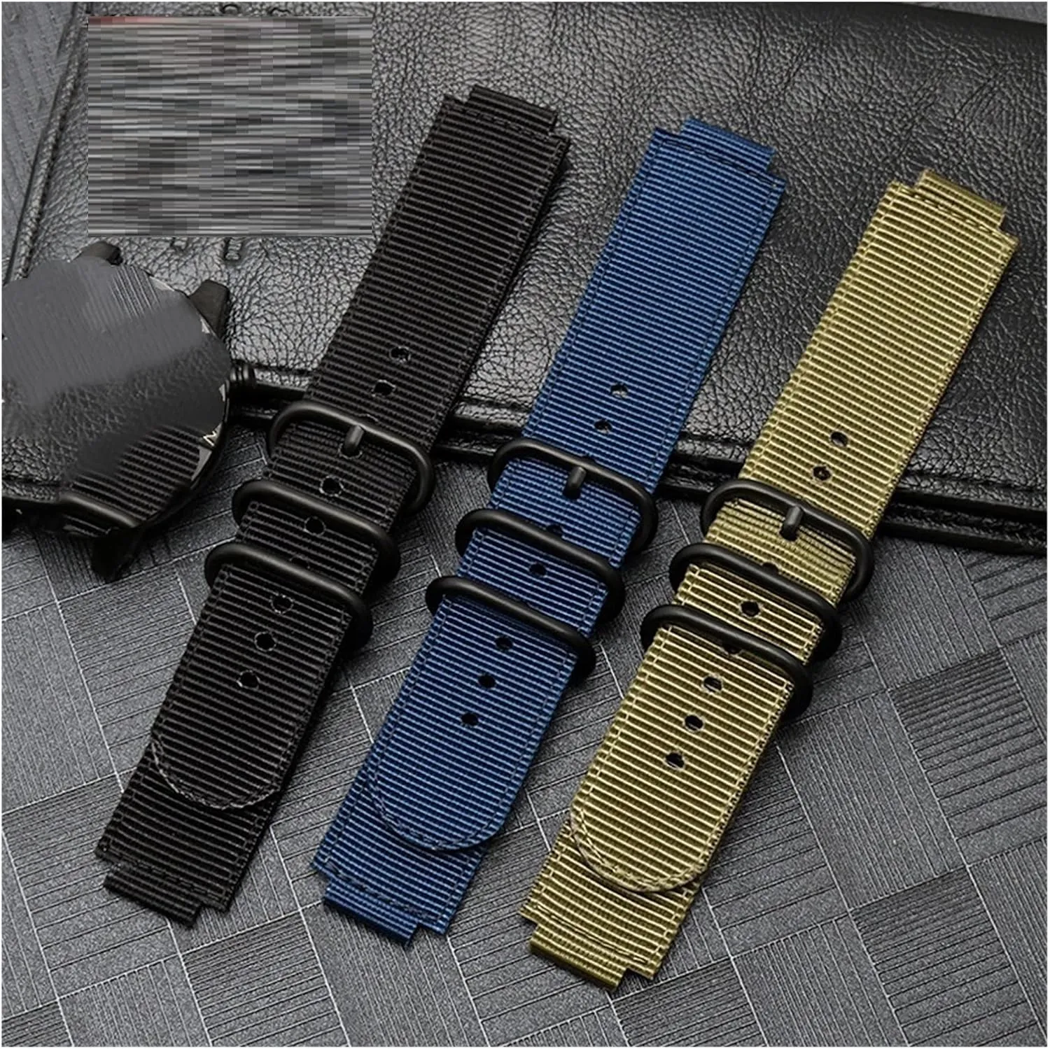 CAREG 24 * 16mm Nylon Watch Strap Compatible With Timex T2N721 T2N720 739 TW2T6300 Black Band Watchband With Screw Rod And Tools Waterproof Durable