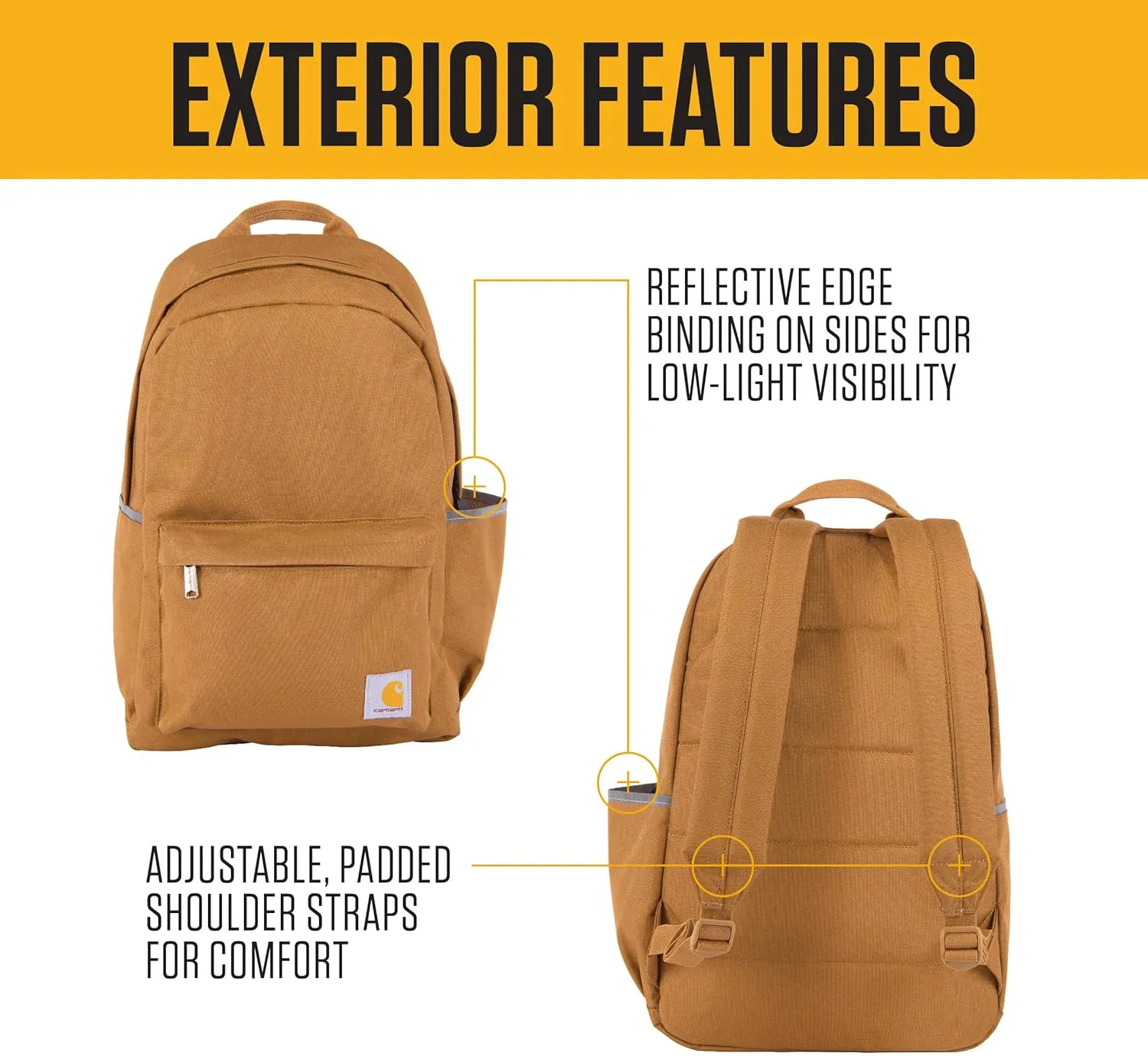 Carhartt 21L Classic Backpack, Water-Resistant Pack W/ 15" Laptop Sleeve and Organizational Compartments, Atomic Blue, PFAS Free